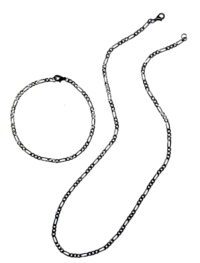Toptan Unisex Figaro Şavin 3e1 Alaşım Erkek Bileklik Ve Kolye Zincir Set Siyah Renk 5 47a36c81bab34c60aa8f994c72bbc08e-toptan taki
