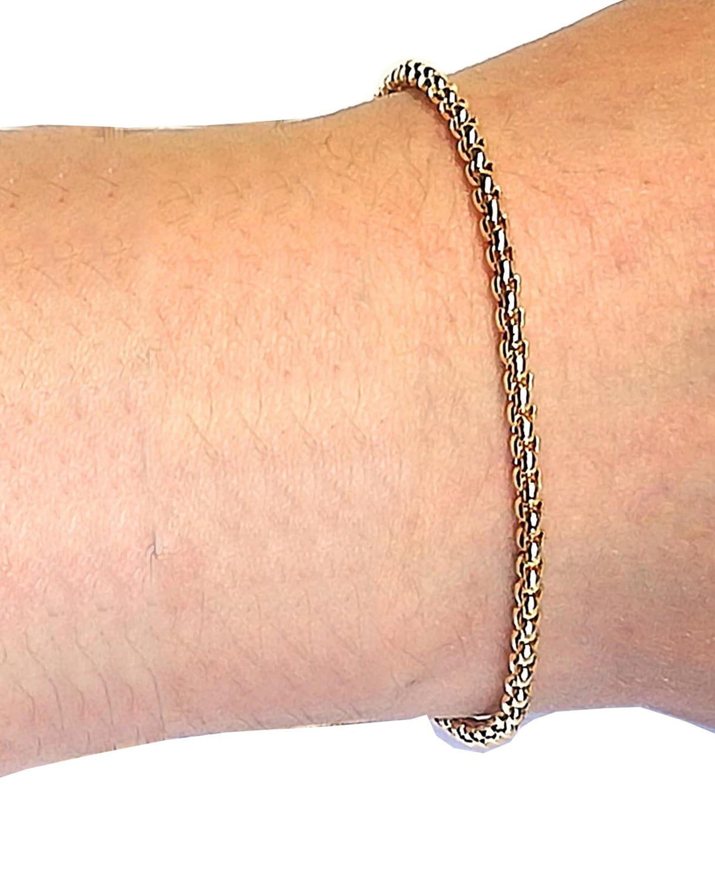 Toptan Unisex Altın Kaplama Arnavut Asansör Zincir Bileklik 4 Toptan Unisex Altın Kaplama Arnavut Asansör Zincir Bileklik - Görsel 2