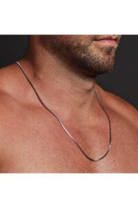 Alternative view of Toptan Unisex Erkek Gümüş Renk Kolye + Künye tilkikuyrugu