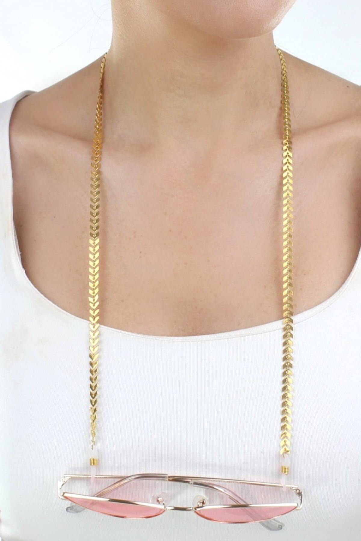 Toptan Kadın Gözlük Zinciri Balık Sırtı Gold 2 Toptan Kadın Gözlük Zinciri Balık Sırtı Gold