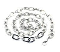 Toptan Unisex Gemici model Ezme Zincir Kolye Gümüş Renk