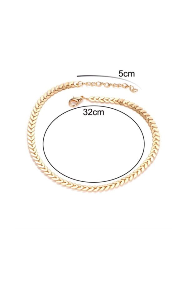 Toptan Happy yaprak Balık Sırtı Zincir Tasma Kolye Gold - Görsel 6