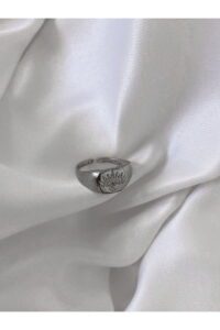 Alternative view of Toptan Gümüş Renk Göz Detaylı Minimal Yüzük