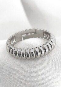 Toptan Kadın Gümüş Renk Vintage Burgu Yüzük