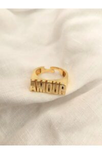 Toptan Amour Yüzük Ayarlanabilir Altın Kaplama Yüzük