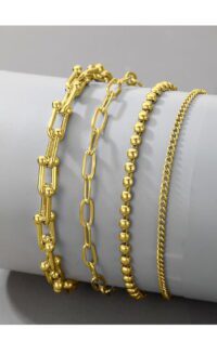 Toptan Balls Blanca Kalın Altın Renk Kombin Bileklik