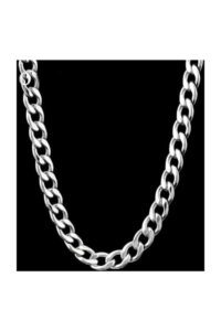 Toptan Unisex Gemici Erkek Cadena Zinciri Kolye 7 mm 56 cm Gümüş Renk