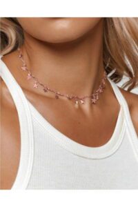 Toptan Rose Kaplama Yıldız Kolye