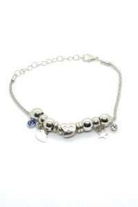 Toptan Kalp Modeli Pandora Bileklik Gümüş Renk