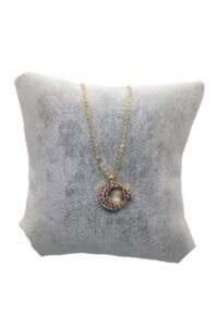 Toptan Altın Renk Zirkon Taşlı Kolye Ay Yıldız Kolyezirkon