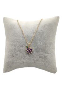 Toptan Altın Renk Zirkon Taşlı Kolye Üzüm Kolyezirkon