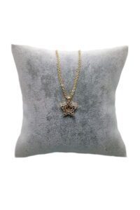 Toptan Altın Renk Zirkon Taşlı Kolye Yıldız Kolyezirkon