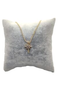 Toptan Altın Renk Zirkon Taşlı Kolye Kuyruklu Kutup Yıldızı Kolyezirkon