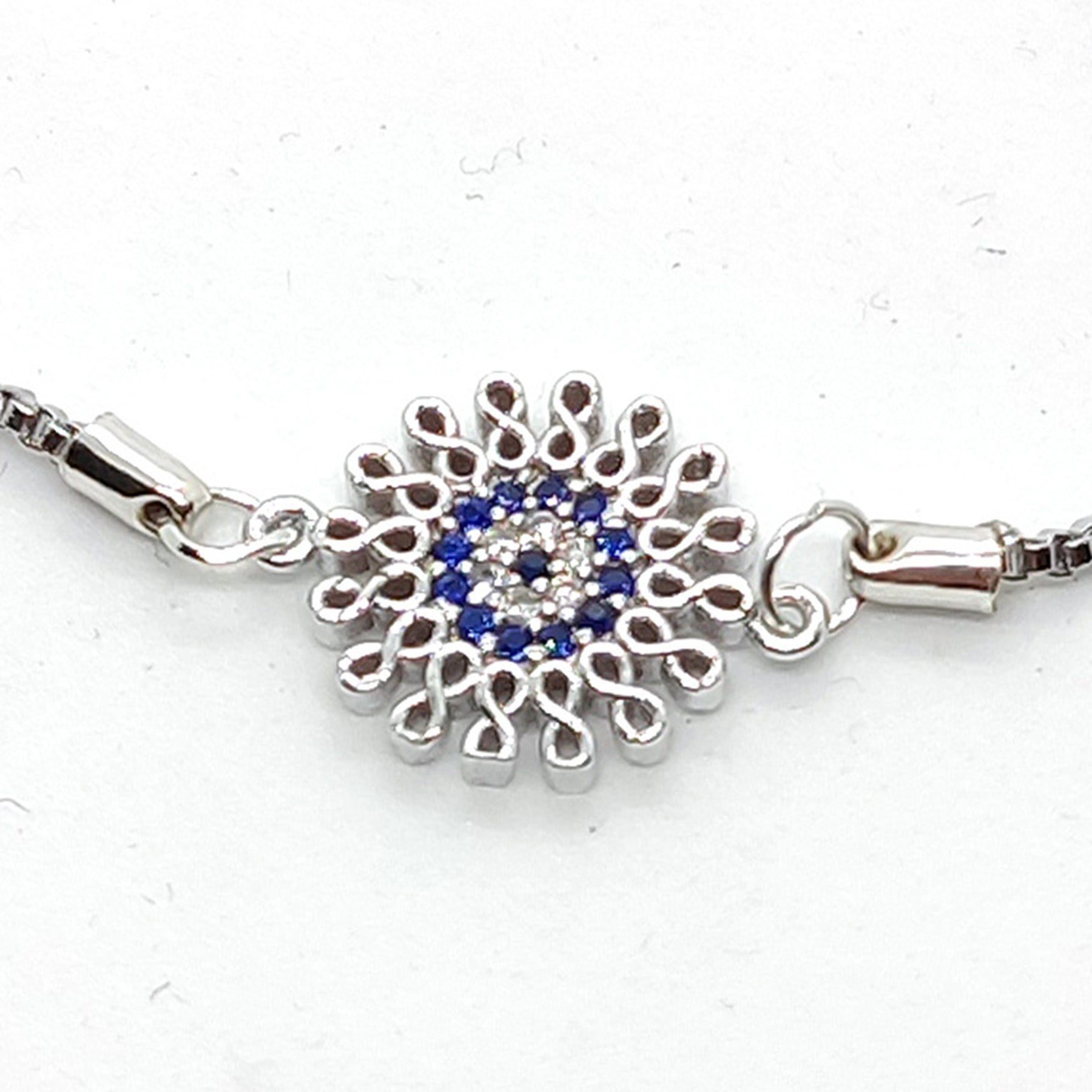 Toptan Gümüş Renk Zirkon Taşlı Nazar Göz Motifli Asansör Bileklik 3 Toptan Gümüş Renk Zirkon Taşlı Nazar Göz Motifli Asansör Bileklik