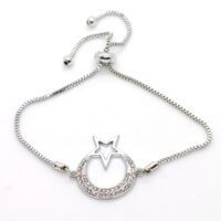 Toptan Gümüş Renk Ay Yıldız Motifli Asansör Bileklik