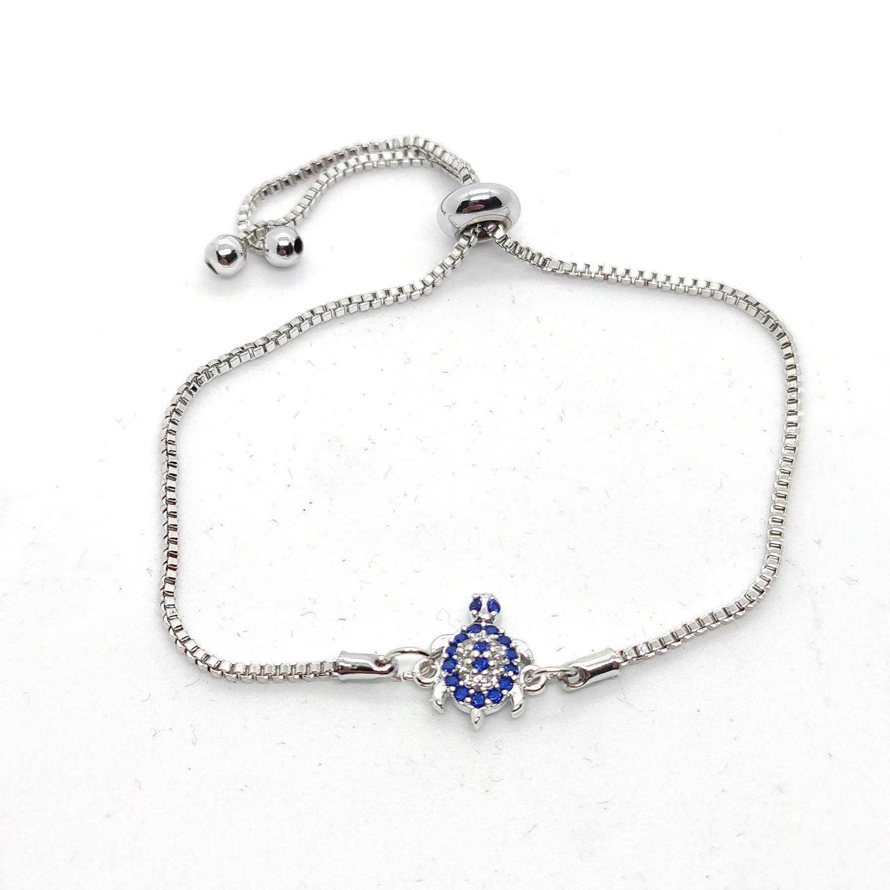 Toptan Gümüş Renk Zirkon Taşlı Nazar Kaplumbağa Asansör Bileklik 3 Toptan Gümüş Renk Zirkon Taşlı Nazar Kaplumbağa Asansör Bileklik