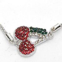 Alternative view of Toptan Gümüş Renk Kiraz Motifli Asansör Bileklik