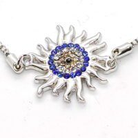 Alternative view of Toptan Gümüş Renk Güneş Göz Nazar Motifli Asansör Bileklik