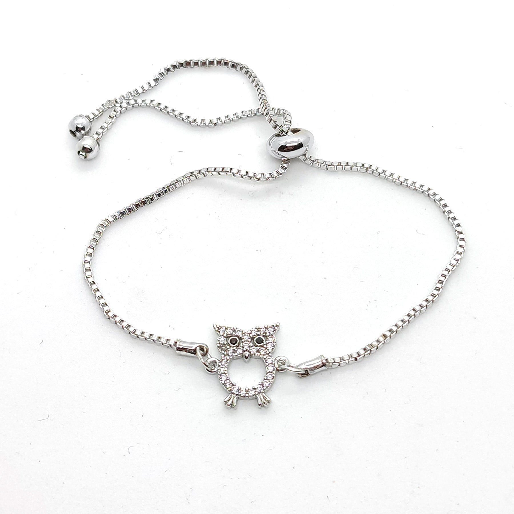 Toptan Gümüş Renk Zirkon Taşlı Baykuş Asansör Bileklik 3 Toptan Gümüş Renk Zirkon Taşlı Baykuş Asansör Bileklik