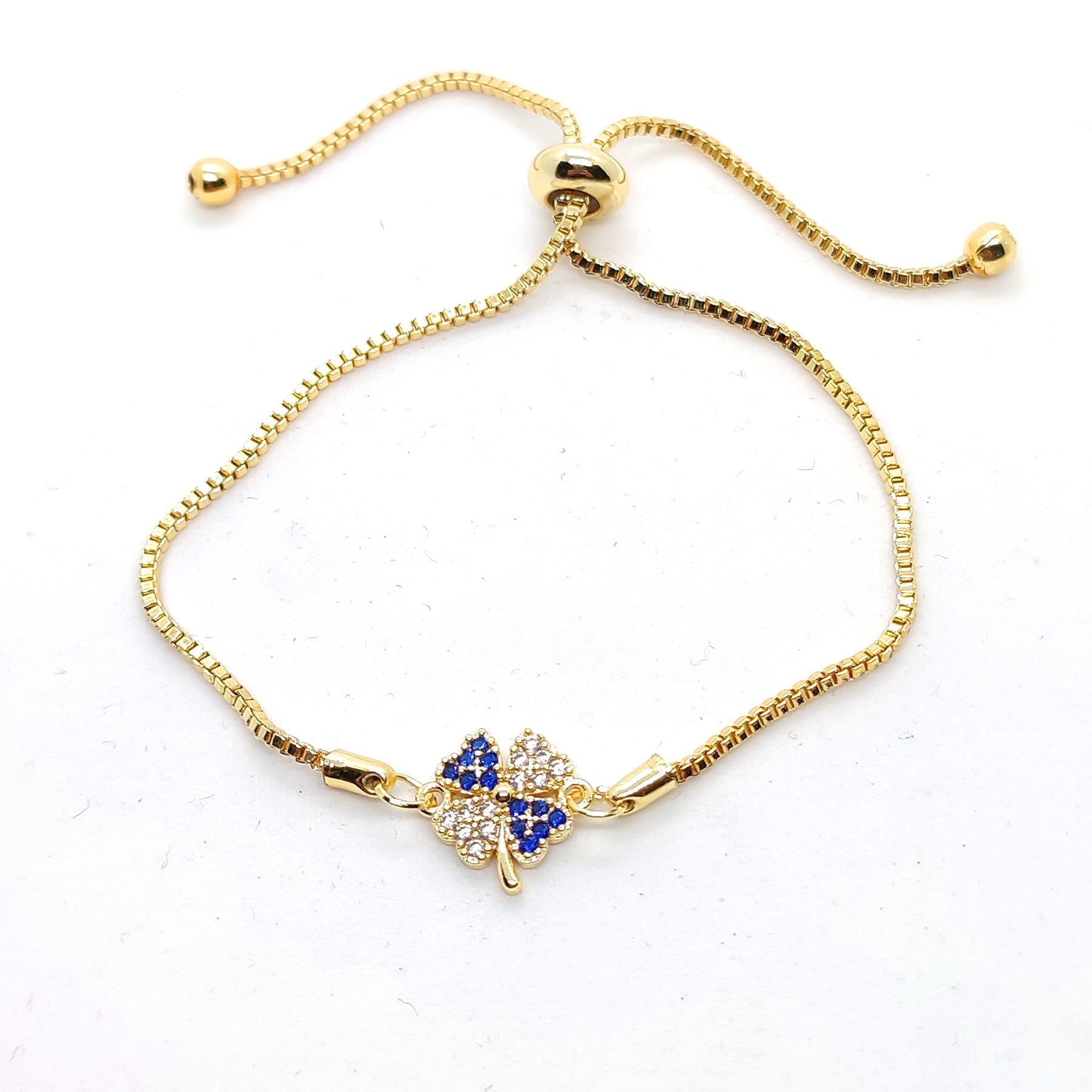 Toptan Altın Renk Zirkon Taşlı Yonca Asansör Bileklik 3 Toptan Altın Renk Zirkon Taşlı Yonca Asansör Bileklik