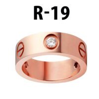 Toptan Kartier Taşlı Yüzük Rose Renk 19 Numara