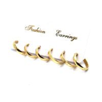 Alternative view of Toptan Altın Renk Halka Kombin Küpe 728