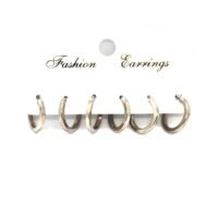 Toptan Gümüş Renk Halka Kombin Küpe 727