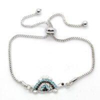 Toptan Gümüş Renk Kaplumbağa Motifli Asansör Bileklik