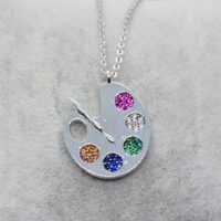 Toptan Gümüş Renk Zirkon Taşlı Kolye Renk Palet Kolye