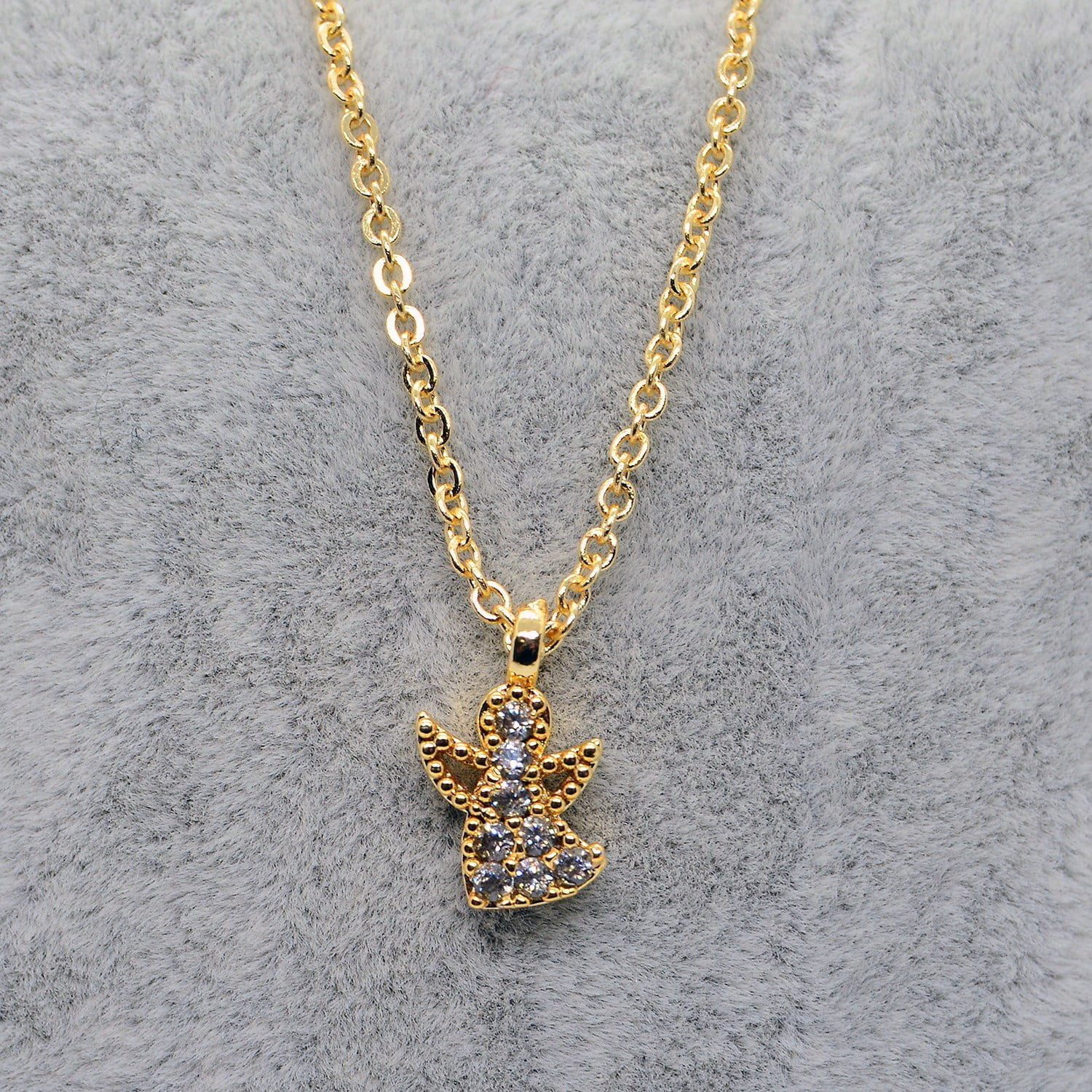 Toptan Altın Renk Zirkon Taşlı Melek Kolye 779 3 Toptan Altın Renk Zirkon Taşlı Melek Kolye 779