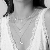 Toptan Gümüş Renk Kutup Yıldızı Ve Hilal Figürlü Çok Katmanlı Kombin Kolye 960 21 1eb81196328c47598e81a3f9c9b4518b-toptan taki