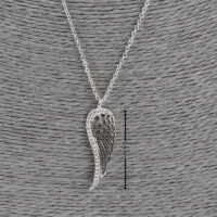 Toptan Gümüş  Renk Kanat Zirkon Taşlı Bayan Kibar Kolye - 1046