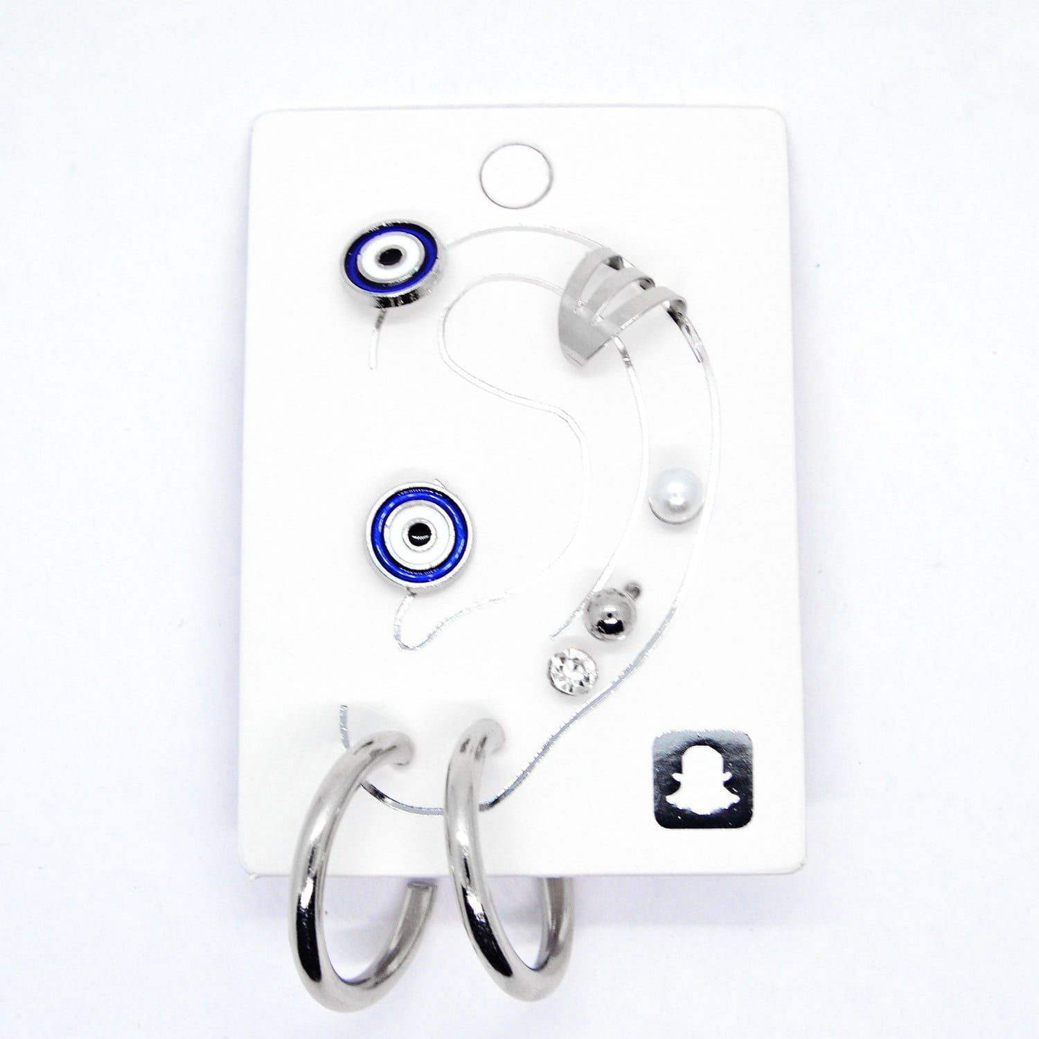 Toptan Gümüş Renk Kombin Küpe Göz Nazar Halka - 1019 14 2d6703a5bb634f6998c453262731fd74-toptan taki