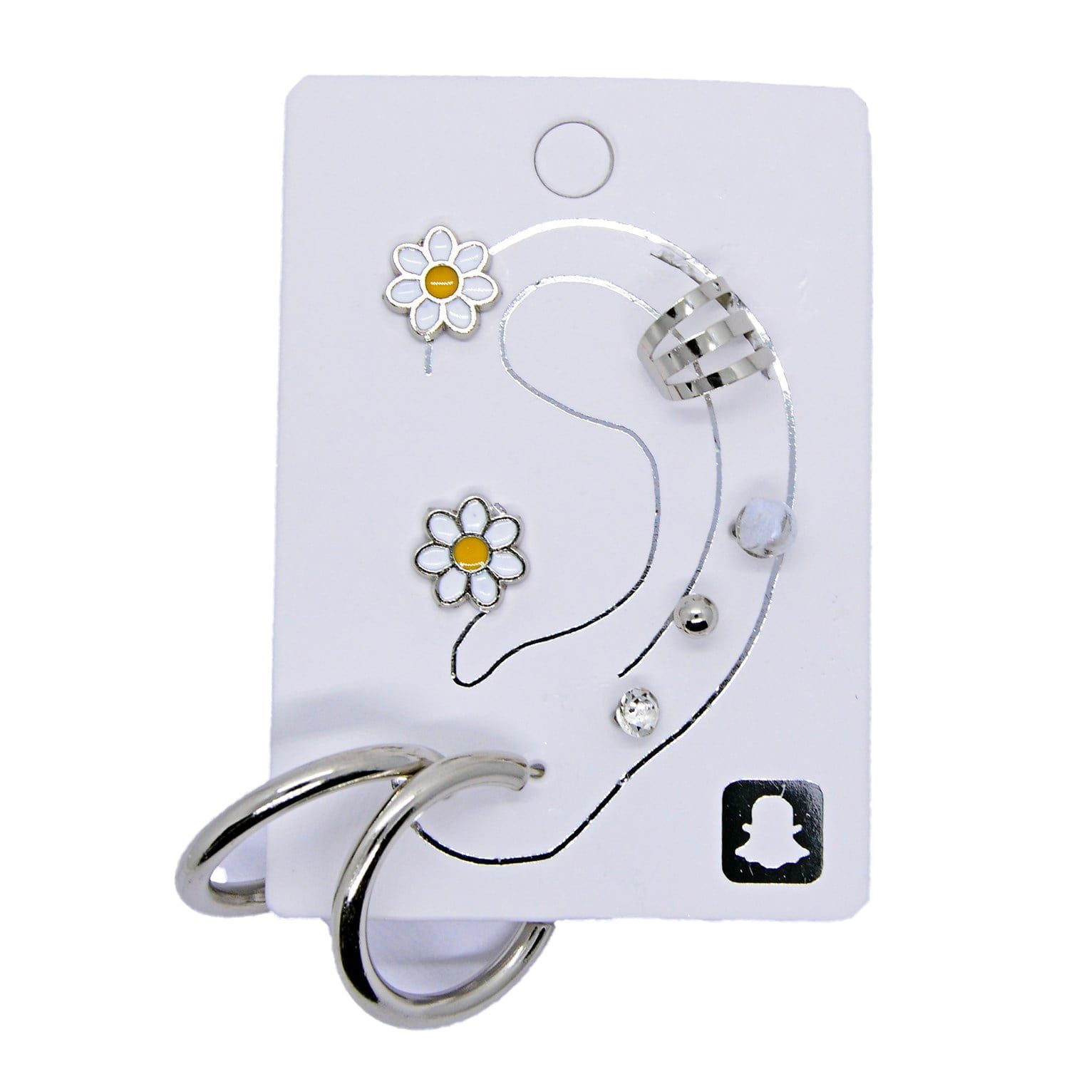 Toptan Gümüş Renk Kombin Küpe Papatya Halka - 1027 6 3b79bcedb3484af193d070d53b17abef-toptan taki