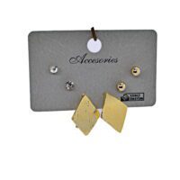 Alternative view of Toptan Altın Renk Kombin Küpe Baklava- 1000