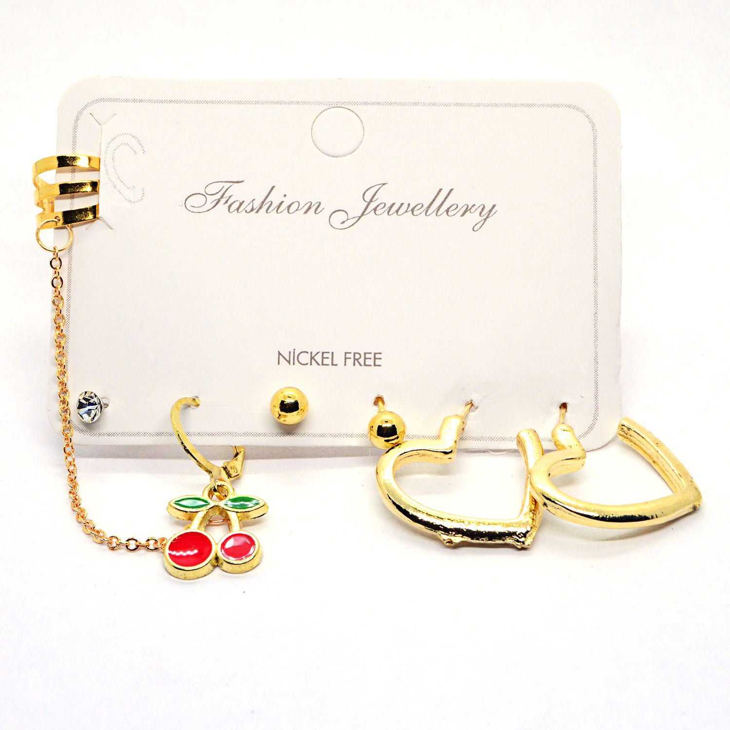 Toptan Altın Renk Kombin Küpe Kalp Kiraz 1003 4 Toptan Altın Renk Kombin Küpe Kalp Kiraz 1003 - Görsel 2