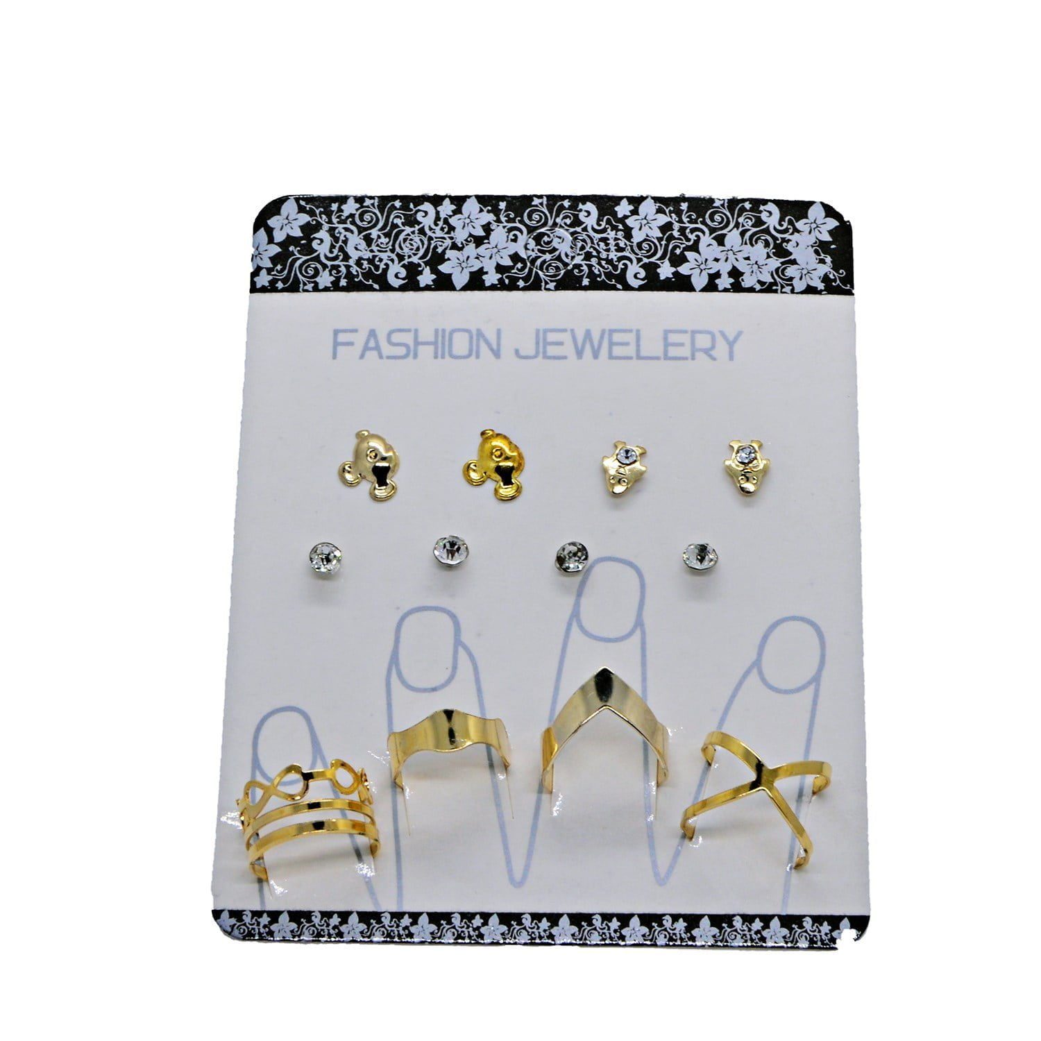 Toptan Altın Renk Kombin Yüzük Küpe Seti 982 5 Toptan Altın Renk Kombin Yüzük Küpe Seti 982 - Görsel 3