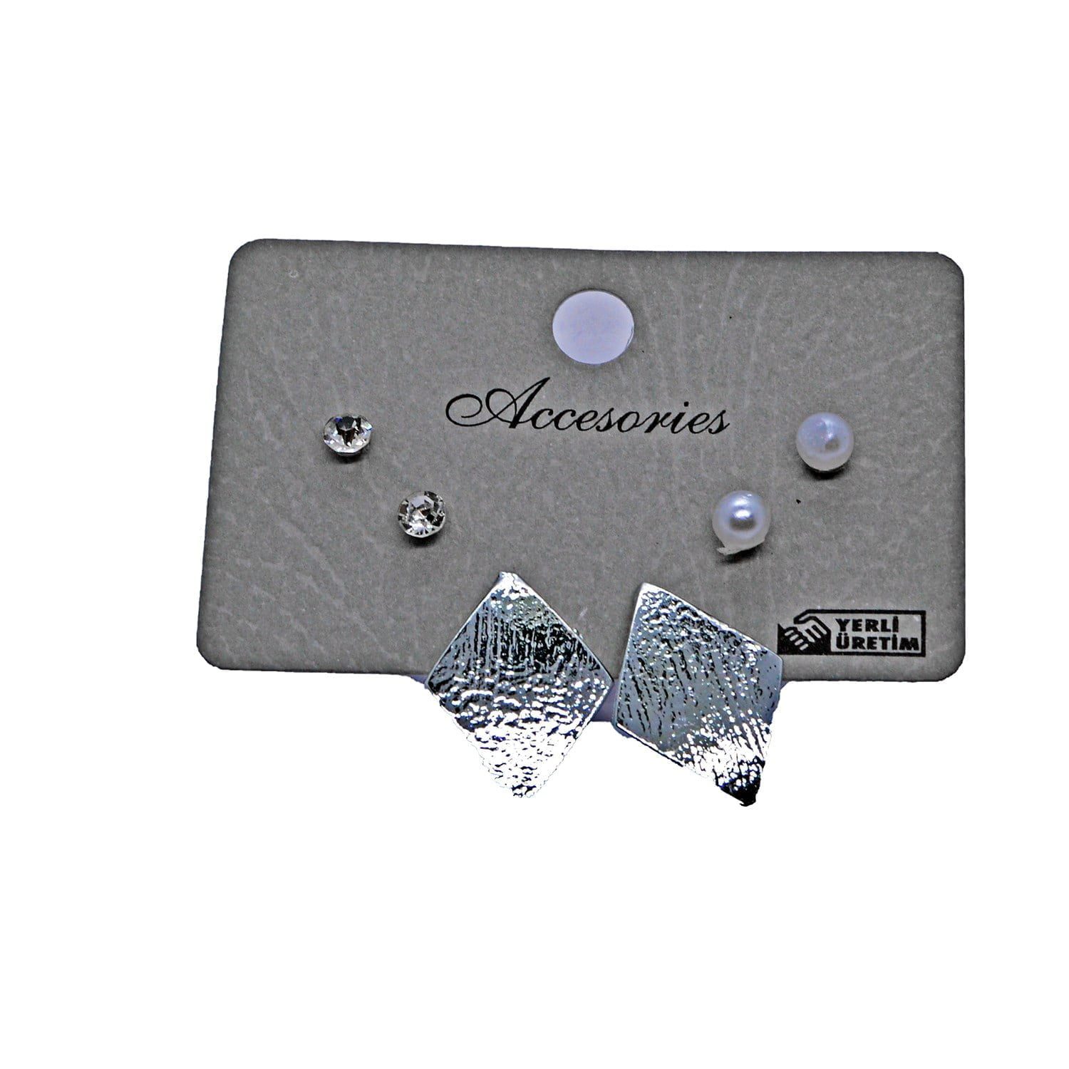 Toptan Gümüş Renk Kombin Küpe Baklava - 1001 4 Toptan Gümüş Renk Kombin Küpe Baklava - 1001 - Görsel 2