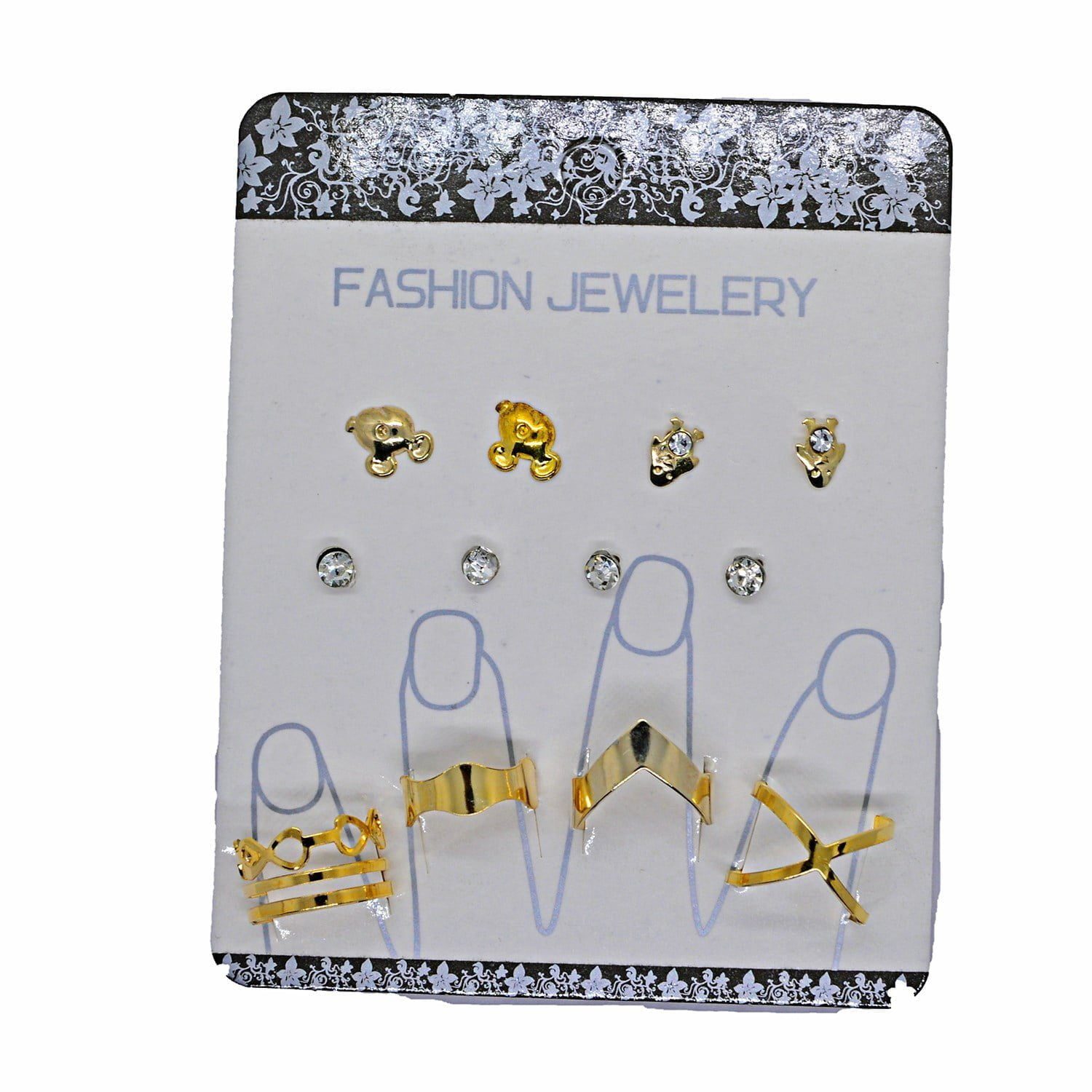 Toptan Altın Renk Kombin Yüzük Küpe Seti 982 4 Toptan Altın Renk Kombin Yüzük Küpe Seti 982 - Görsel 2