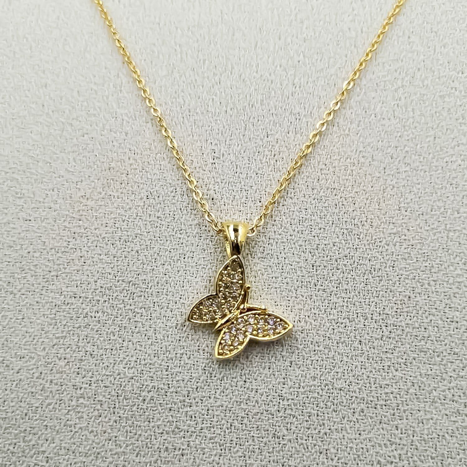 Toptan Altın Renk Zirkon Taşlı Kelebek Kolye 950 3 Toptan Altın Renk Zirkon Taşlı Kelebek Kolye 950