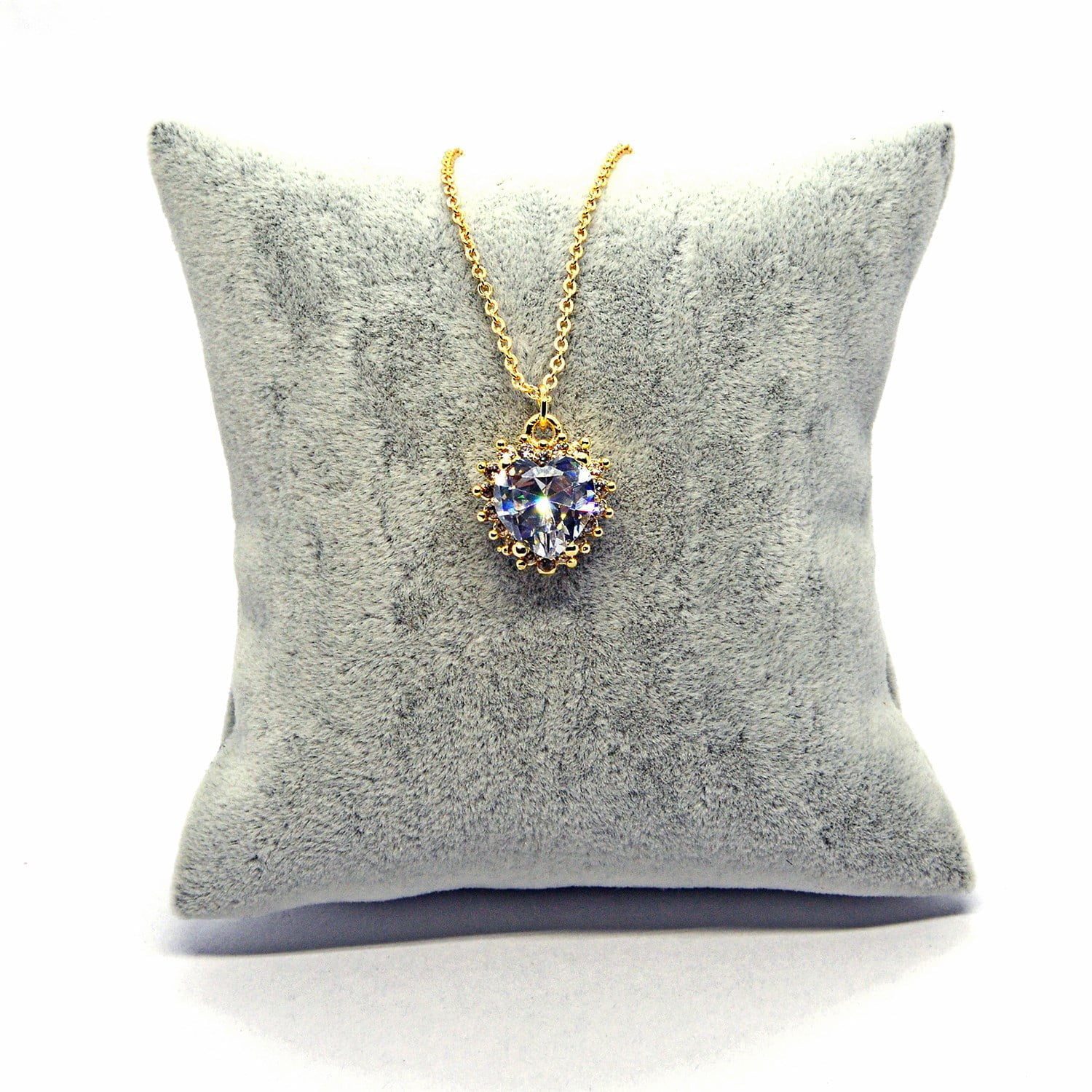 Toptan Altın Renk Zirkon Beyaz Taşlı Kalp Kolye - 963 7 Toptan Altın Renk Zirkon Beyaz Taşlı Kalp Kolye - 963 - Görsel 5