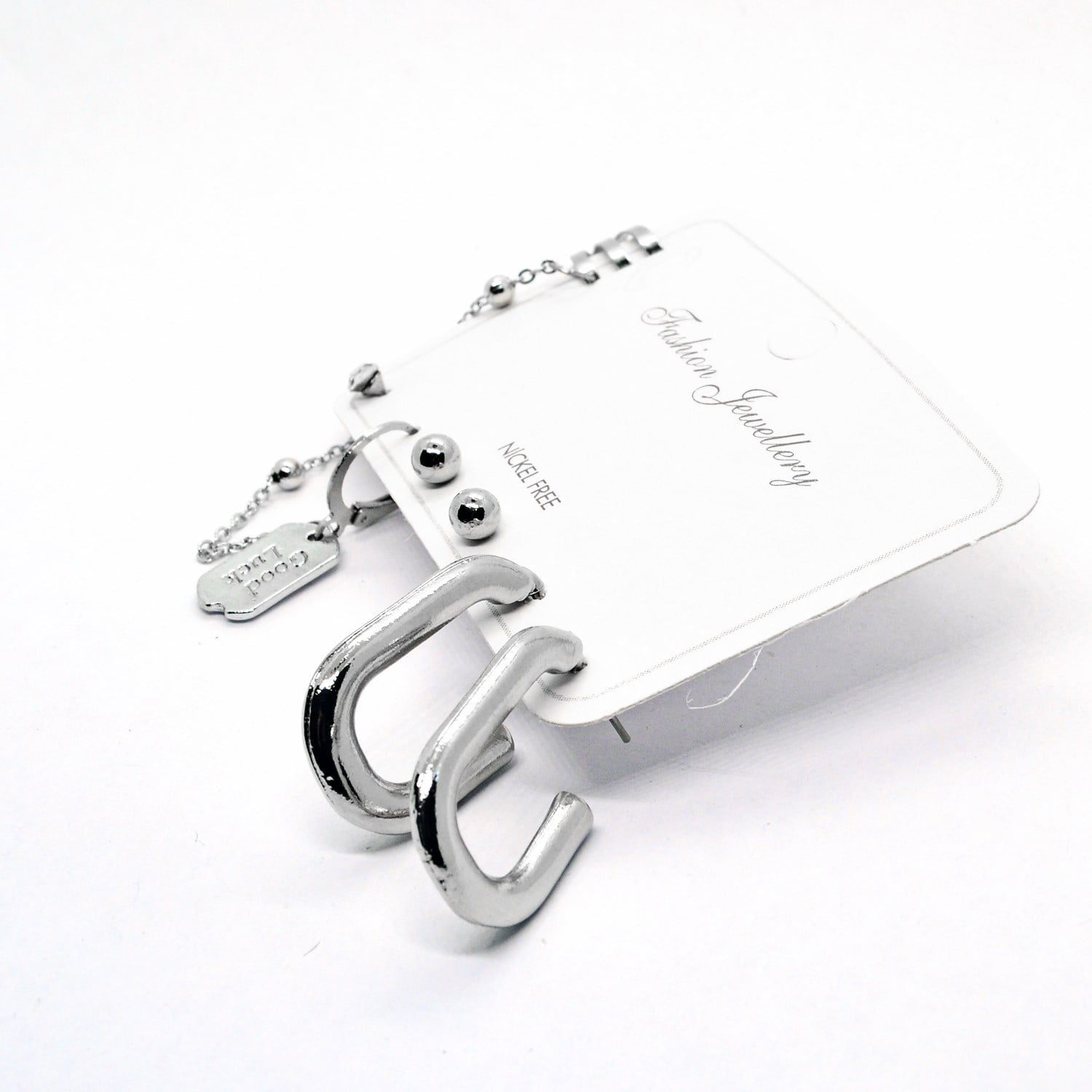 Toptan Gümüş Renk Kombin Küpe Good Luck Yarım Kare - 1011 5 Toptan Gümüş Renk Kombin Küpe Good Luck Yarım Kare - 1011 - Görsel 3