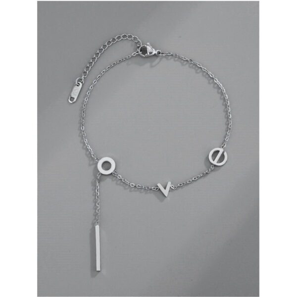 Toptan Gümüş Renk Love Kolye 946