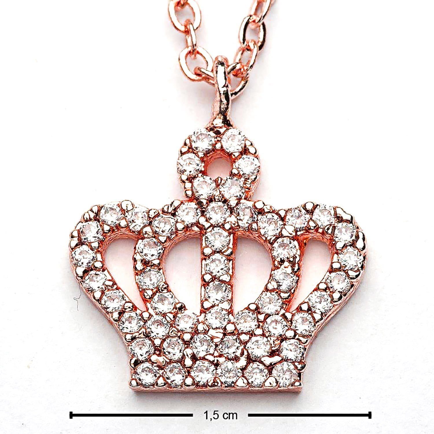 Toptan Rose Renk Kral Taçı Zirkon Kadın Kolye - 1048 3 Toptan Rose Renk Kral Taçı Zirkon Kadın Kolye - 1048