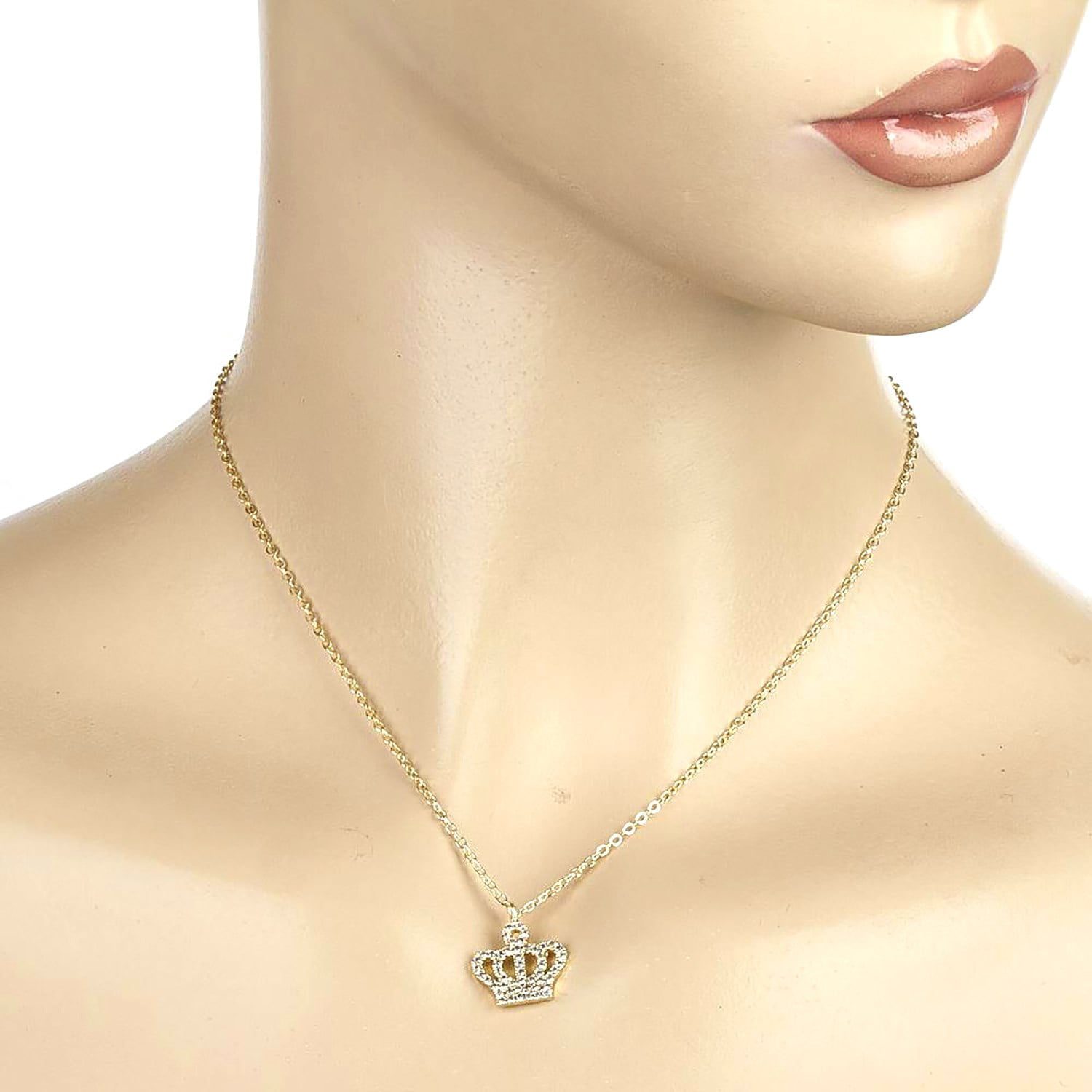 Toptan Altın Renk Kral Taçı Zirkon Kadın Kolye - 1047 4 Toptan Altın Renk Kral Taçı Zirkon Kadın Kolye - 1047 - Görsel 2