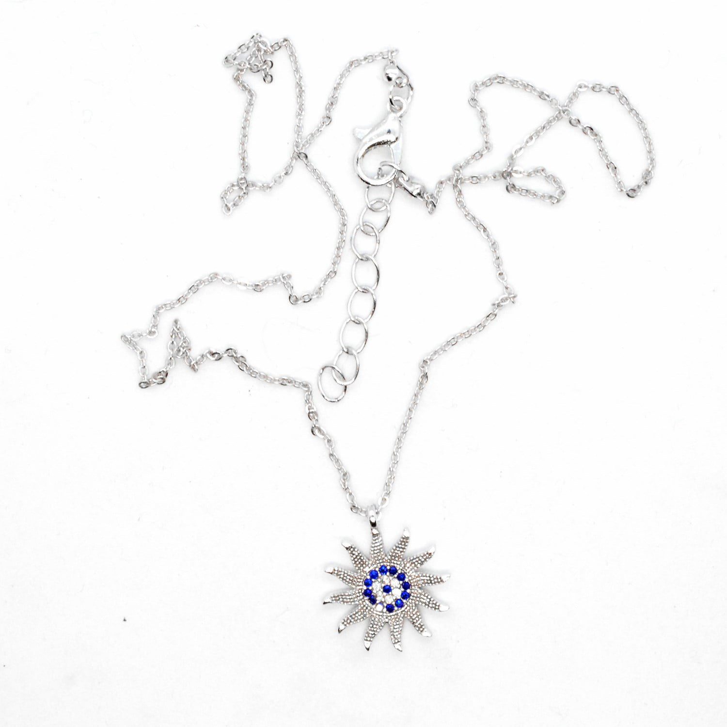 Toptan Gümüş Renk Zirkon Taşlı Güneş Göz Kolye 933 4 Toptan Gümüş Renk Zirkon Taşlı Güneş Göz Kolye 933 - Görsel 2