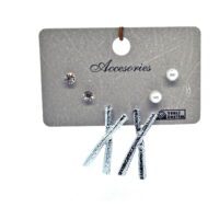 Alternative view of Toptan Gümüş Renk Kombin Küpe X - 994