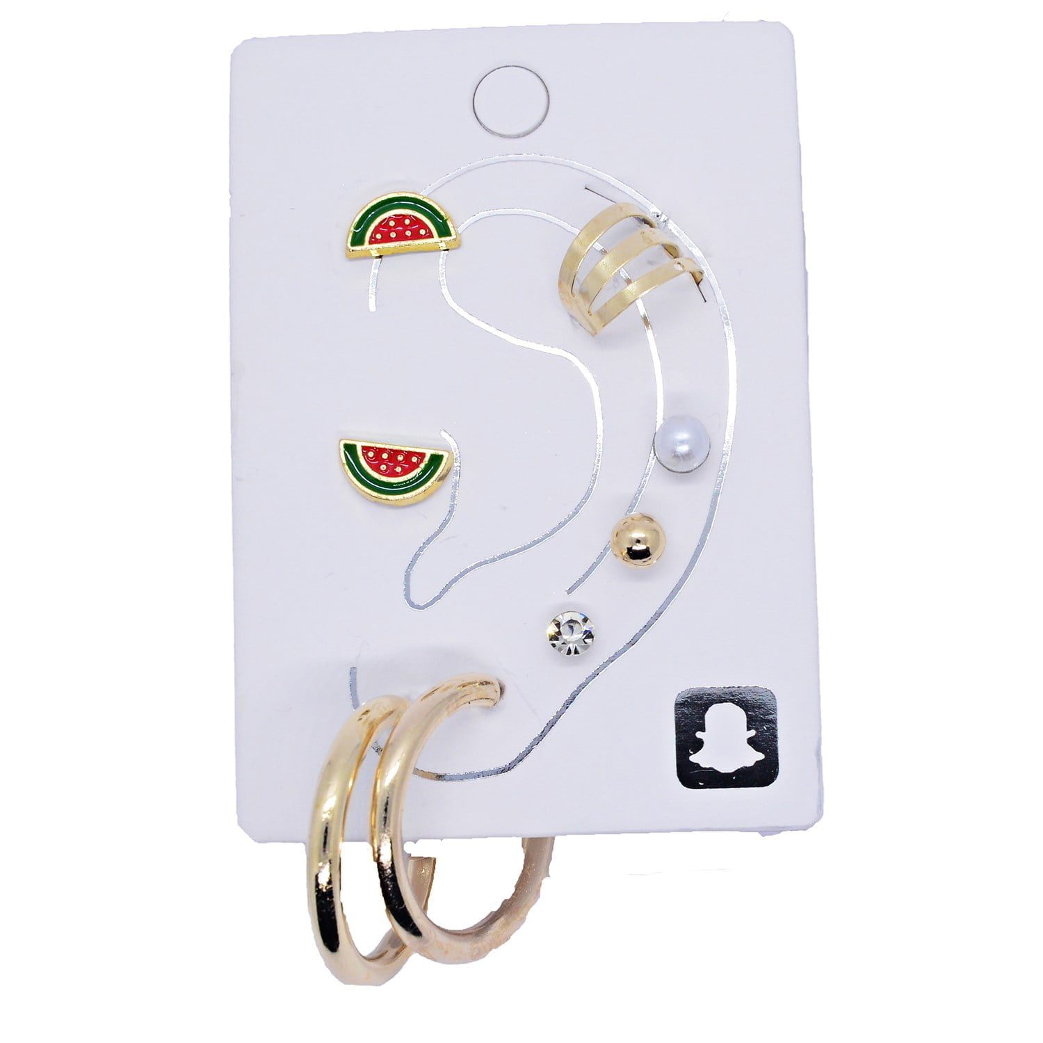 Toptan Altın Renk Karpuz Dilim Kombin Küpe - 972 3 Toptan Altın Renk Karpuz Dilim Kombin Küpe - 972