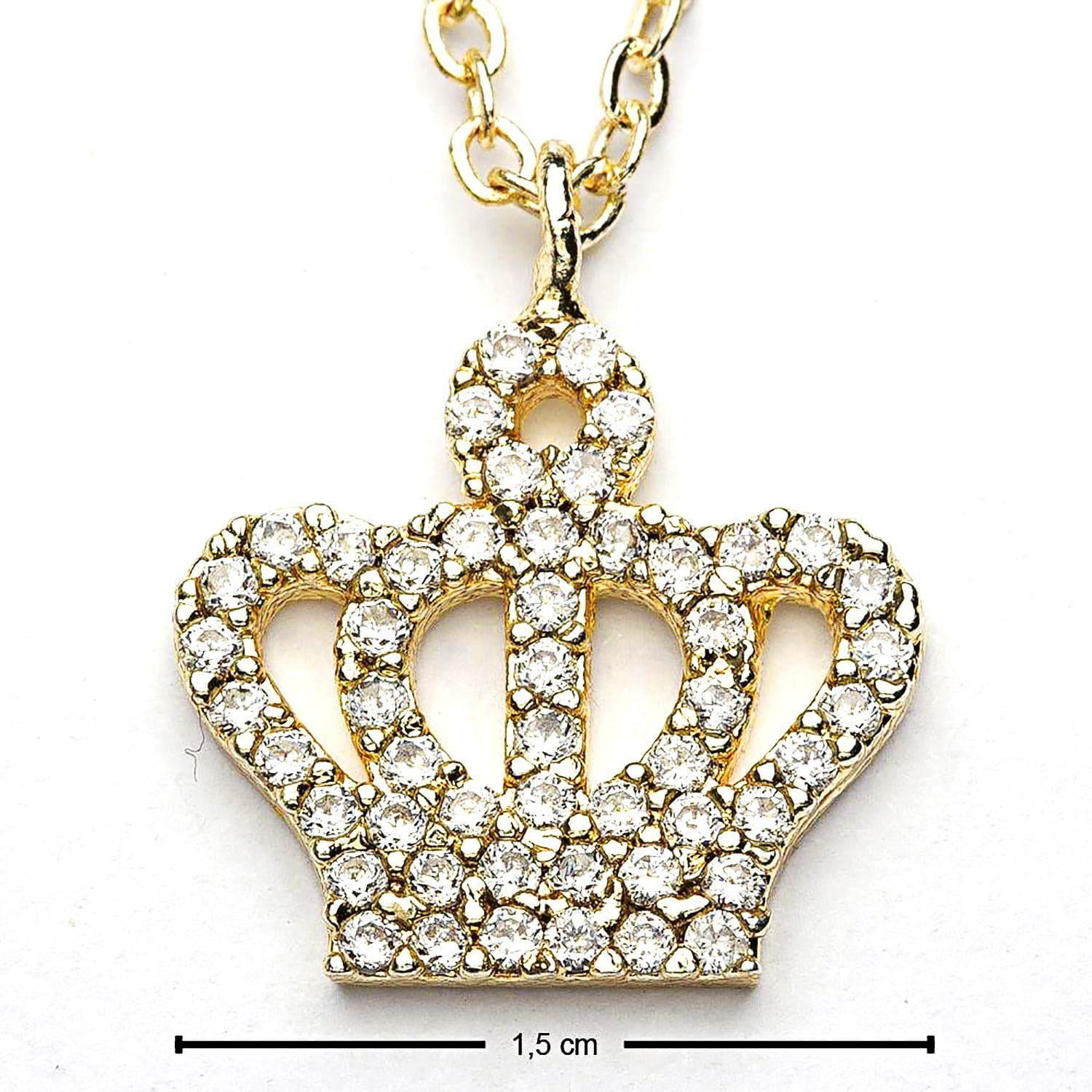 Toptan Altın Renk Kral Taçı Zirkon Kadın Kolye - 1047 3 Toptan Altın Renk Kral Taçı Zirkon Kadın Kolye - 1047