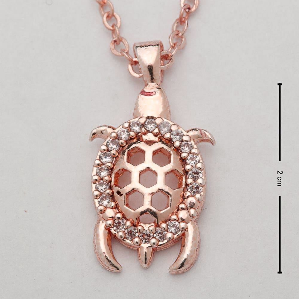 Toptan Rose Renk Zirkon Beyaz Taş Kaplumbağa Zarif Kadın Kolye - 1056 3 Toptan Rose Renk Zirkon Beyaz Taş Kaplumbağa Zarif Kadın Kolye - 1056